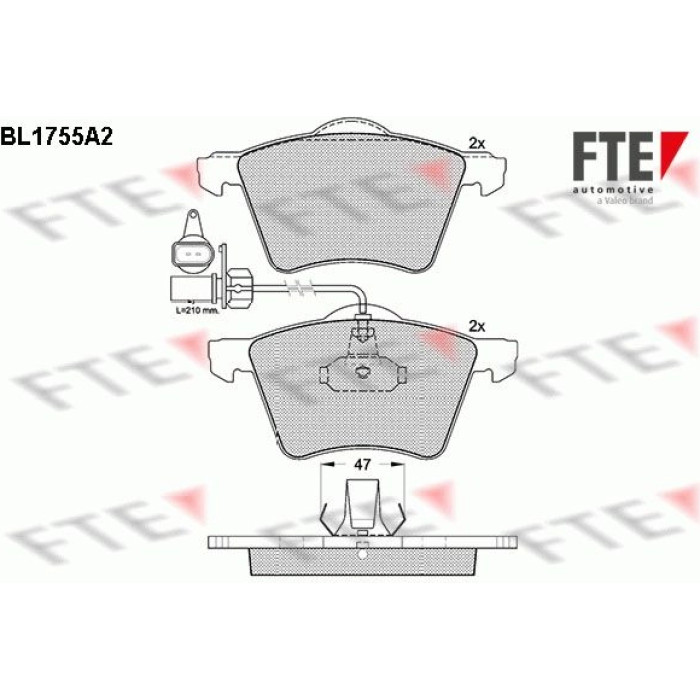 FTE 9010336 Bremsbelagsatz, Scheibenbremse