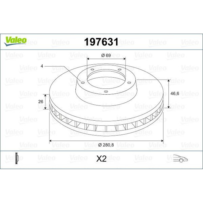 Valeo 197631 Bremsscheibe