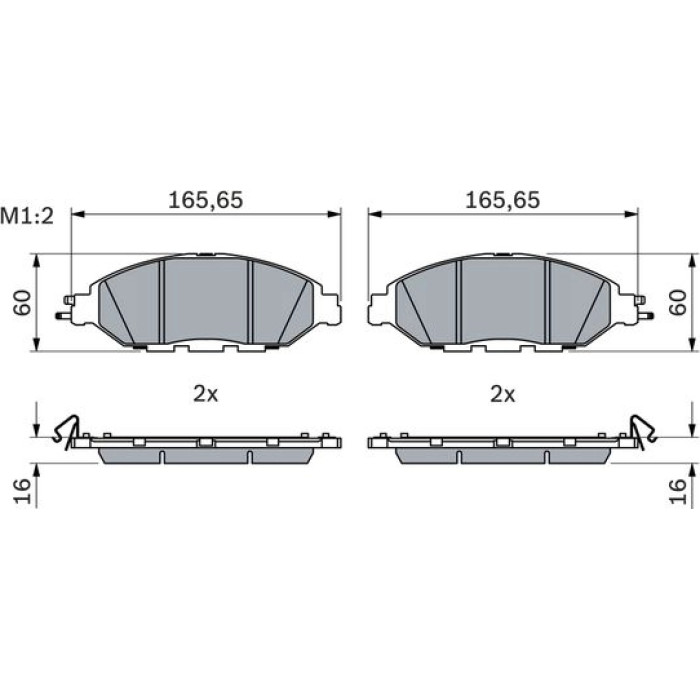 BOSCH 0 986 424 682 Bremsbelagsatz, Scheibenbremse BOSCH 0 986 424 682 Bremsbelagsatz, Scheibenbremse