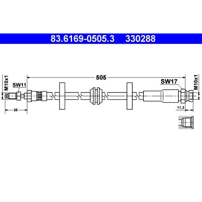 ATE 83.6169-0505.3 Bremsschlauch