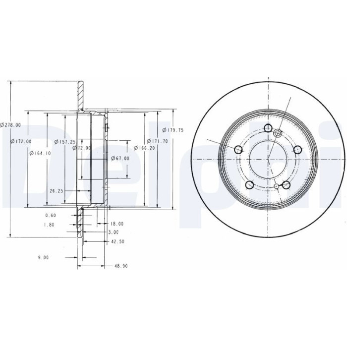 Delphi BG3326 Bremsscheibe Delphi BG3326 Bremsscheibe