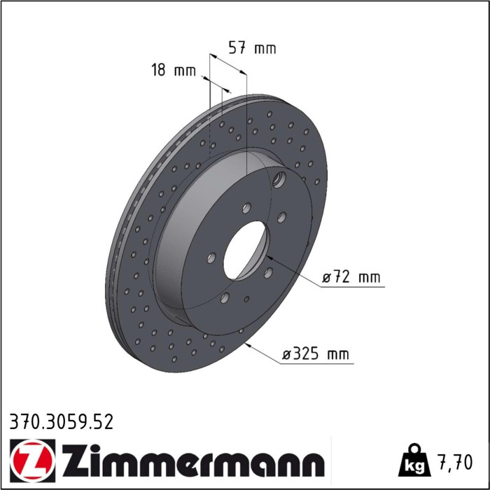 Zimmermann 370.3059.52 Bremsscheibe SPORT Z Zimmermann 370.3059.52 Bremsscheibe SPORT Z