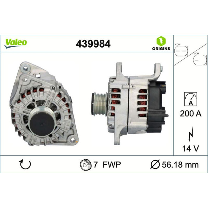Valeo 439984 Generator ORIGINS - NEW O.E. TECHNOLOGIE Valeo 439984 Generator ORIGINS - NEW O.E. TECHNOLOGIE