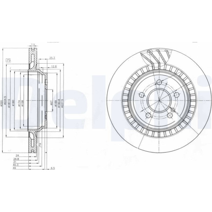 Delphi BG4144 Bremsscheibe
