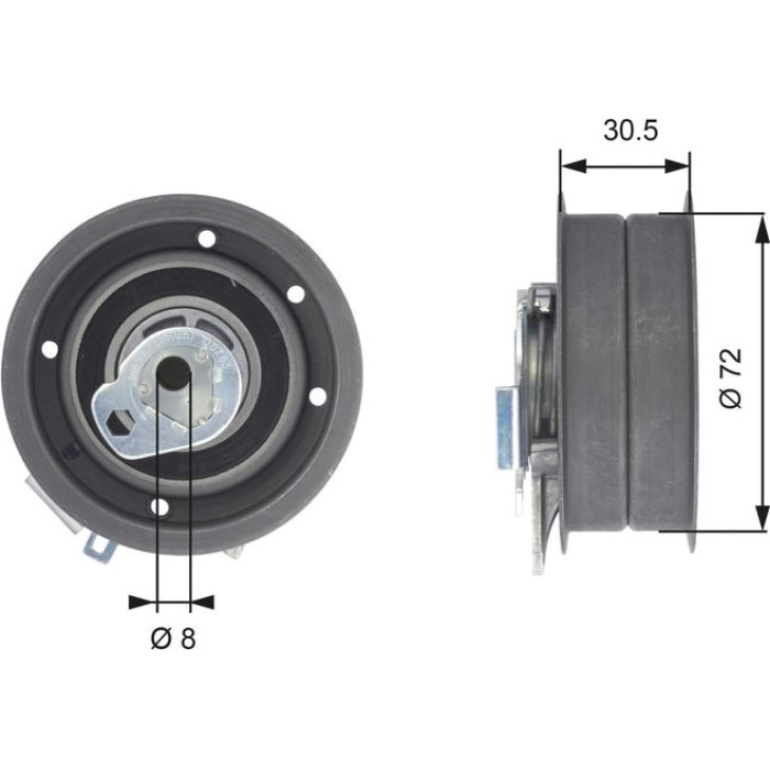 Gates T43010 Spannrolle, Zahnriemen PowerGrip™ Gates T43010 Spannrolle, Zahnriemen PowerGrip™