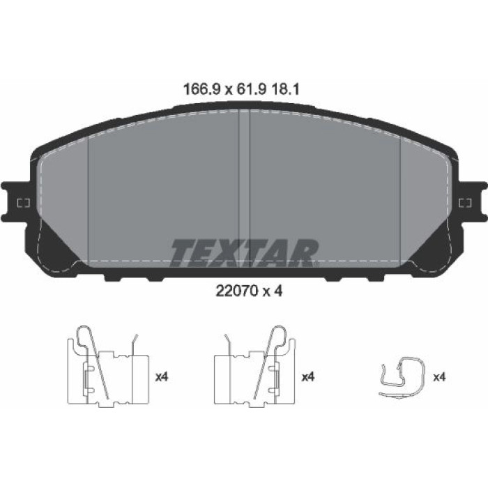 Textar 2207001 Bremsbelagsatz, Scheibenbremse Q+