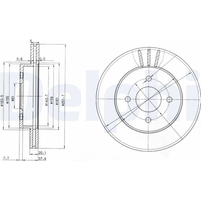 Delphi BG3932 Bremsscheibe