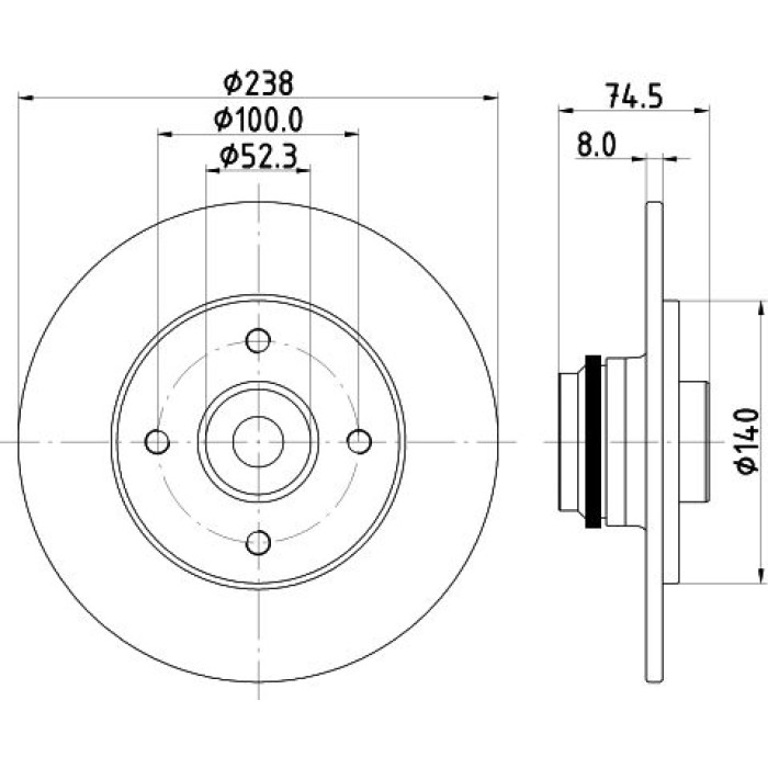 Hella 8DD 355 125-161 Bremsscheibe PRO Hella 8DD 355 125-161 Bremsscheibe PRO