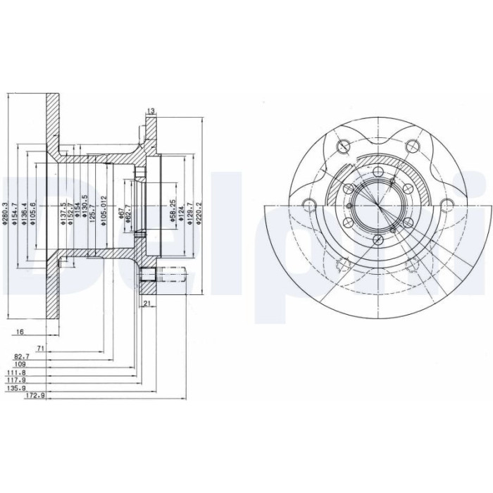 Delphi BG429 Bremsscheibe Delphi BG429 Bremsscheibe