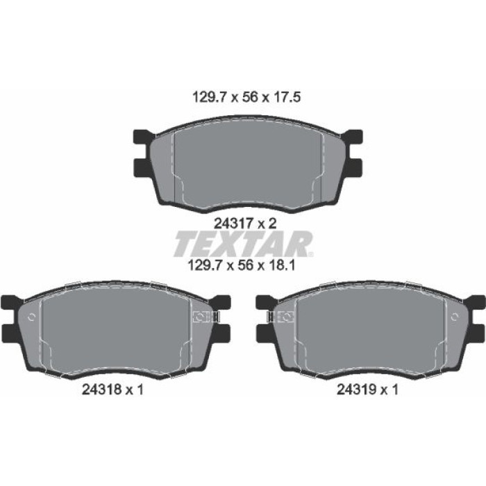 Textar 2431701 Bremsbelagsatz, Scheibenbremse Q+ Textar 2431701 Bremsbelagsatz, Scheibenbremse Q+