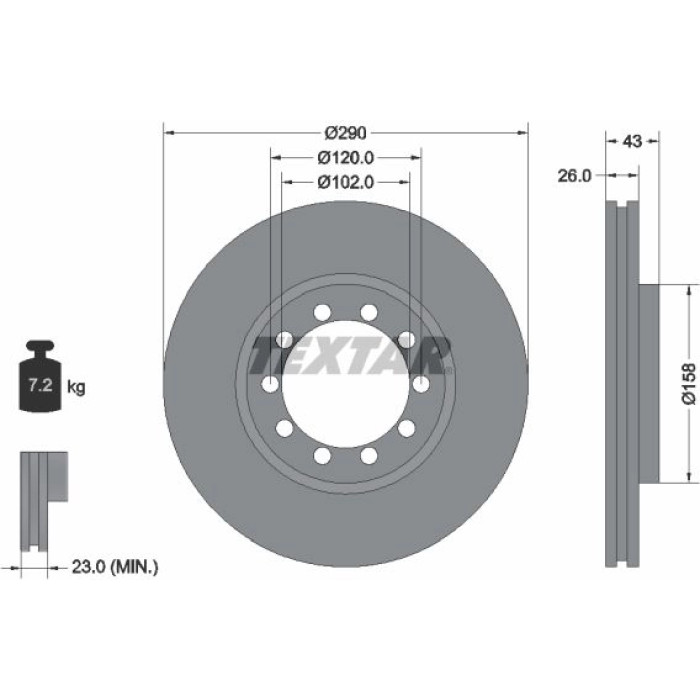 Textar 93117500 Bremsscheibe Textar 93117500 Bremsscheibe