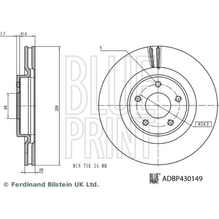 Blue Print ADBP430149 Bremsscheibe