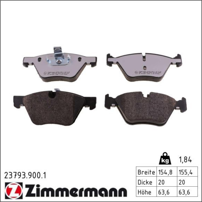Zimmermann 23793.900.1 Bremsbelagsatz, Scheibenbremse rd:z Zimmermann 23793.900.1 Bremsbelagsatz, Scheibenbremse rd:z