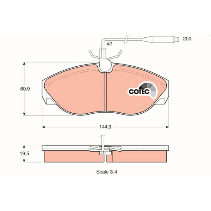 TRW GDB1105 Bremsbelagsatz, Scheibenbremse COTEC TRW GDB1105 Bremsbelagsatz, Scheibenbremse COTEC