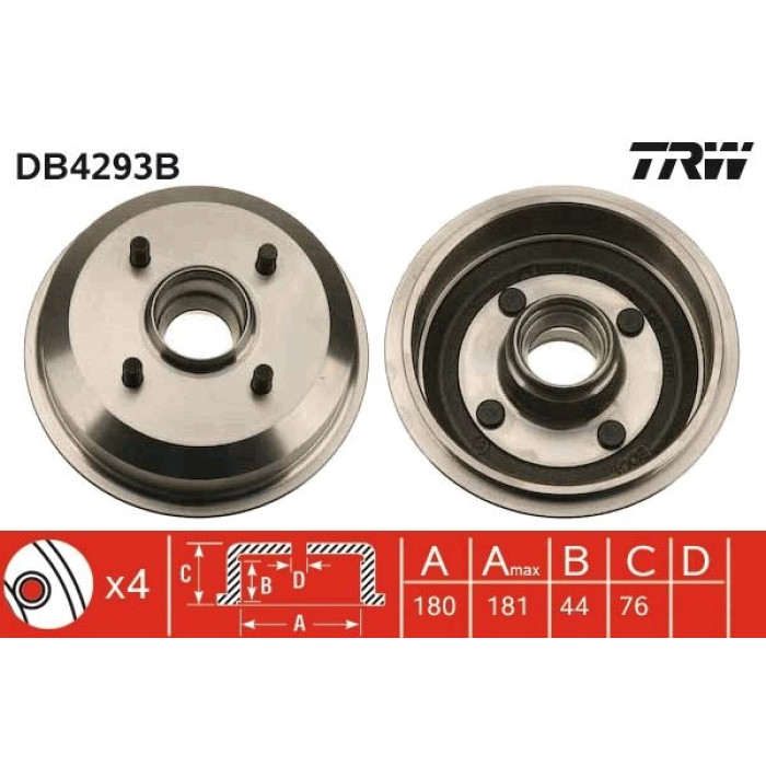 TRW DB4293B Bremstrommel TRW DB4293B Bremstrommel