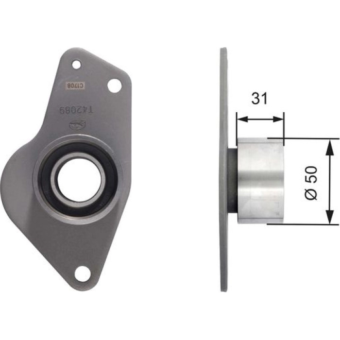 Gates T42089 Umlenkrolle/Führungsrolle, Zahnriemen PowerGrip™