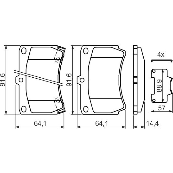 BOSCH 0 986 461 141 Bremsbelagsatz, Scheibenbremse