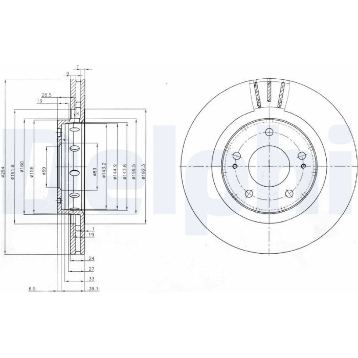 Delphi BG4038 Bremsscheibe