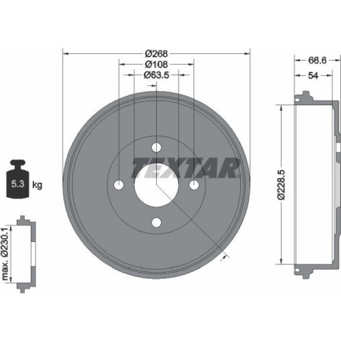 Textar 94013100 Bremstrommel Textar 94013100 Bremstrommel
