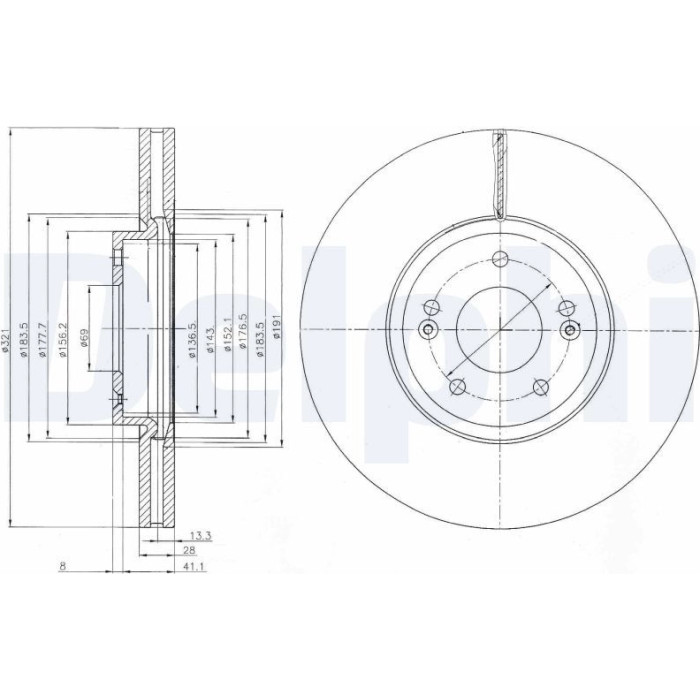 Delphi BG9056 Bremsscheibe Delphi BG9056 Bremsscheibe