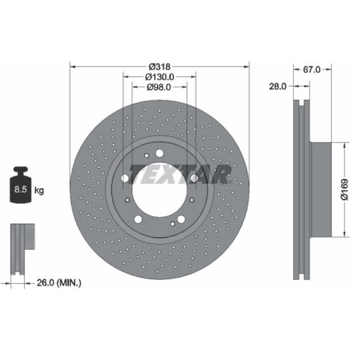 Textar 92099907 Bremsscheibe PRO+