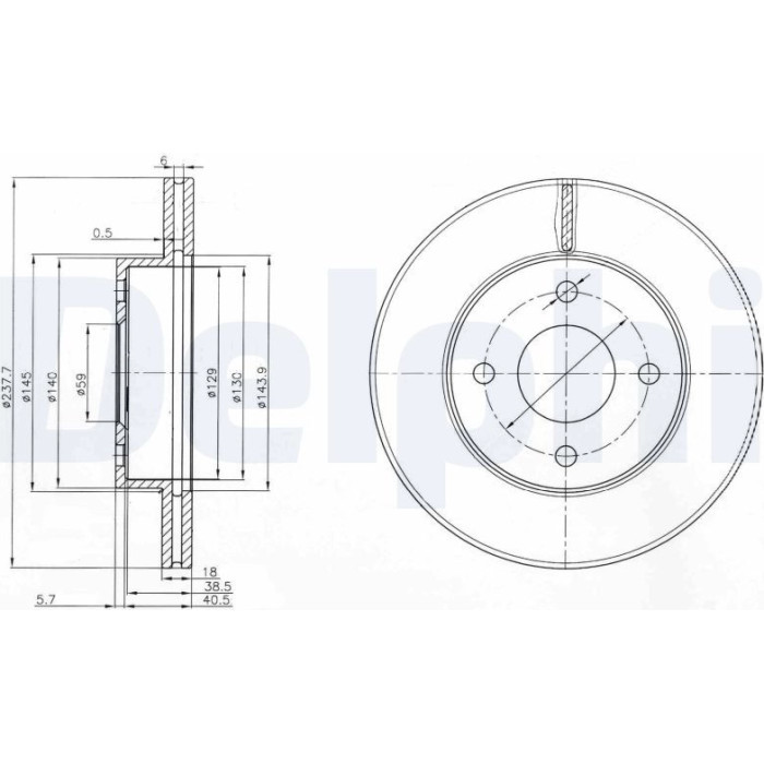Delphi BG3763 Bremsscheibe Delphi BG3763 Bremsscheibe
