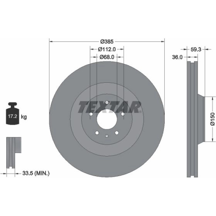 Textar 92184203 Bremsscheibe PRO