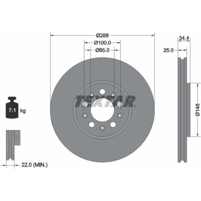 Textar 92106603 Bremsscheibe PRO Textar 92106603 Bremsscheibe PRO