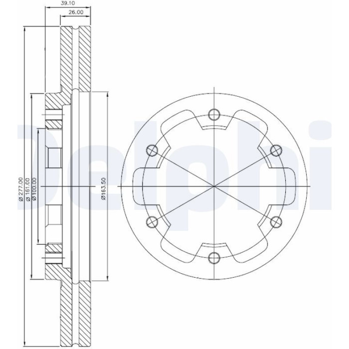 Delphi BG3422 Bremsscheibe Delphi BG3422 Bremsscheibe