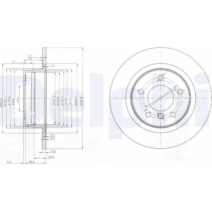 Delphi BG3960 Bremsscheibe Delphi BG3960 Bremsscheibe