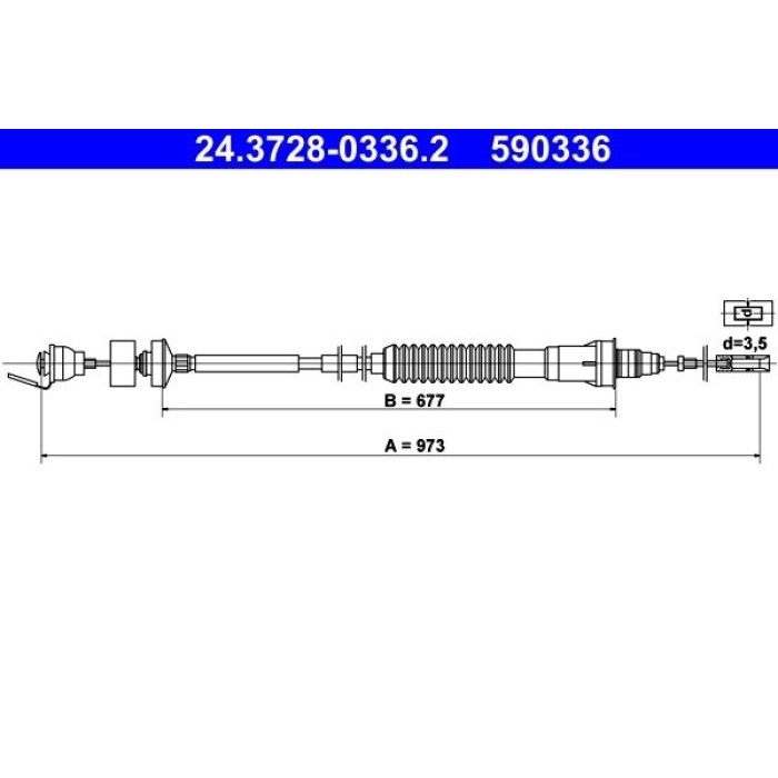 ATE 24.3728-0336.2 Seilzug, Kupplungsbetätigung ATE 24.3728-0336.2 Seilzug, Kupplungsbetätigung
