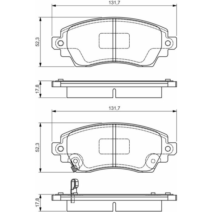 BOSCH 0 986 495 132 Bremsbelagsatz, Scheibenbremse