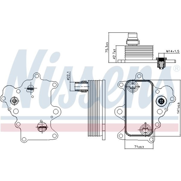 Nissens 90885 Ölkühler, Motoröl FIRST FIT