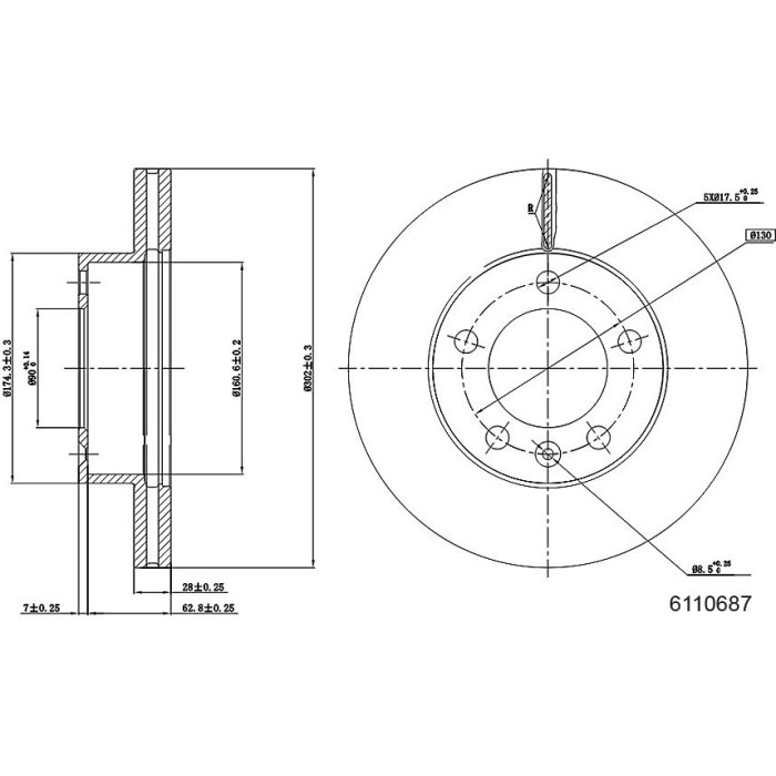 Metzger 6110687 Bremsscheibe