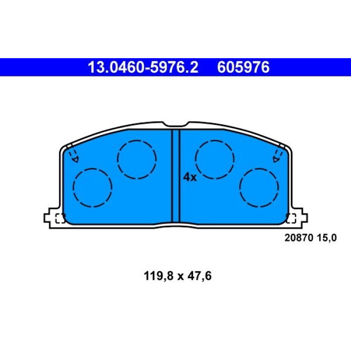 ATE 13.0460-5976.2 Bremsbelagsatz, Scheibenbremse ATE 13.0460-5976.2 Bremsbelagsatz, Scheibenbremse