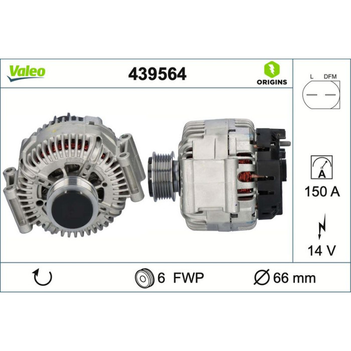 Valeo 439564 Generator ORIGINS - NEW O.E. TECHNOLOGIE