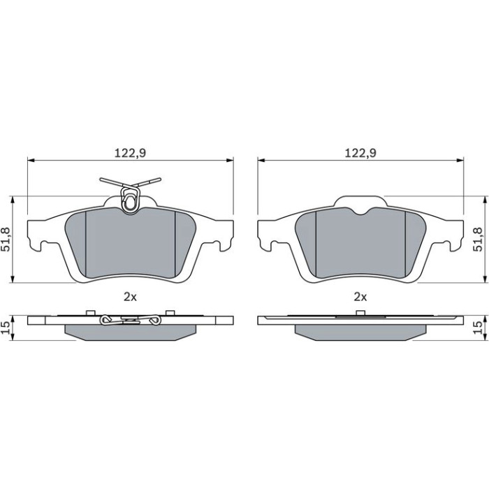 BOSCH 0 986 494 127 Bremsbelagsatz, Scheibenbremse BOSCH 0 986 494 127 Bremsbelagsatz, Scheibenbremse