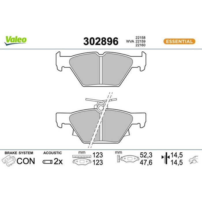 Valeo 302896 Bremsbelagsatz, Scheibenbremse ESSENTIAL