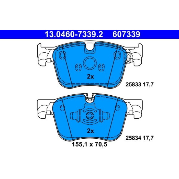 ATE 13.0460-7339.2 Bremsbelagsatz, Scheibenbremse ATE 13.0460-7339.2 Bremsbelagsatz, Scheibenbremse