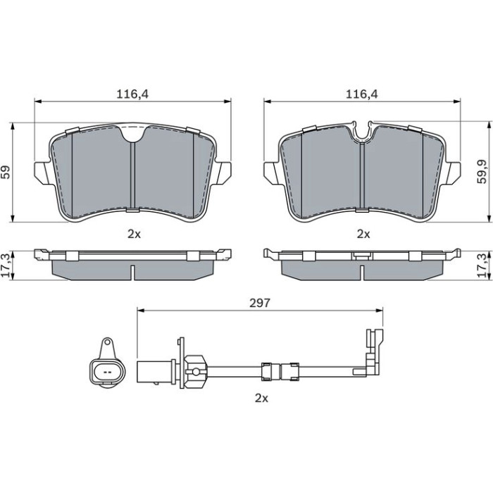 BOSCH 0 986 494 915 Bremsbelagsatz, Scheibenbremse BOSCH 0 986 494 915 Bremsbelagsatz, Scheibenbremse