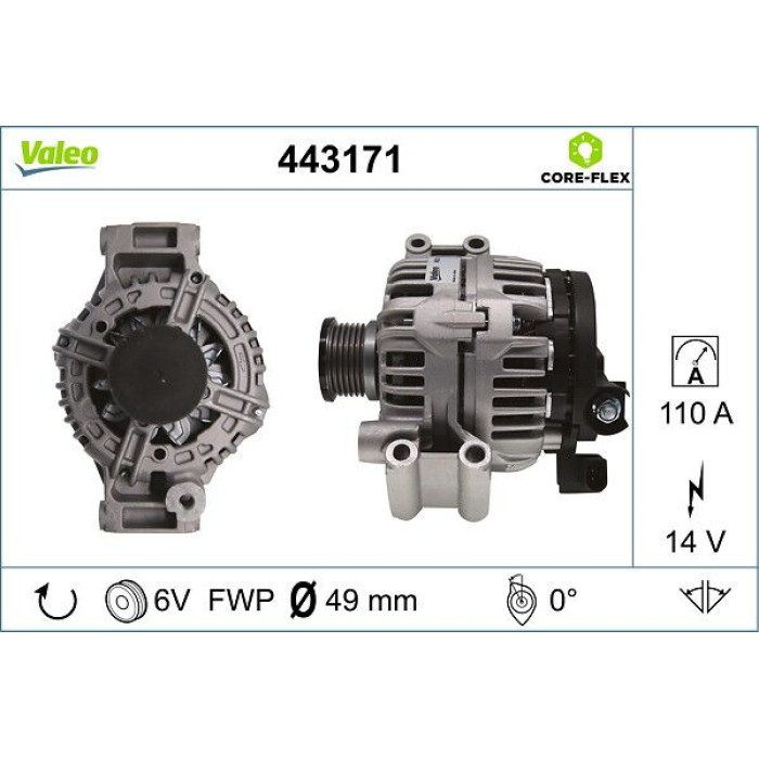 Valeo 443171 Generator CORE-FLEX Valeo 443171 Generator CORE-FLEX