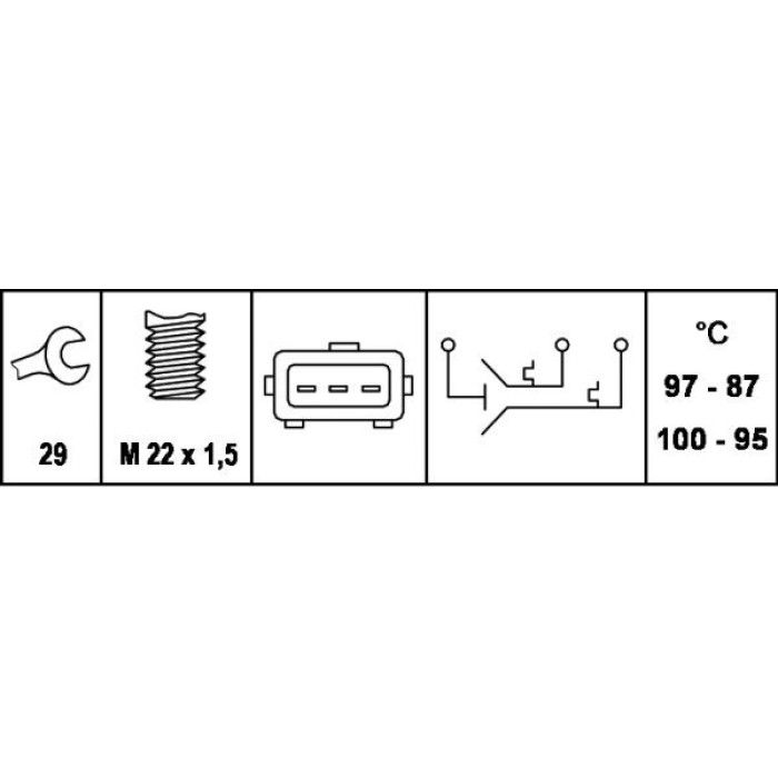 Hella 6ZT 007 836-021 Temperaturschalter, Kühlerlüfter Hella 6ZT 007 836-021 Temperaturschalter, Kühlerlüfter