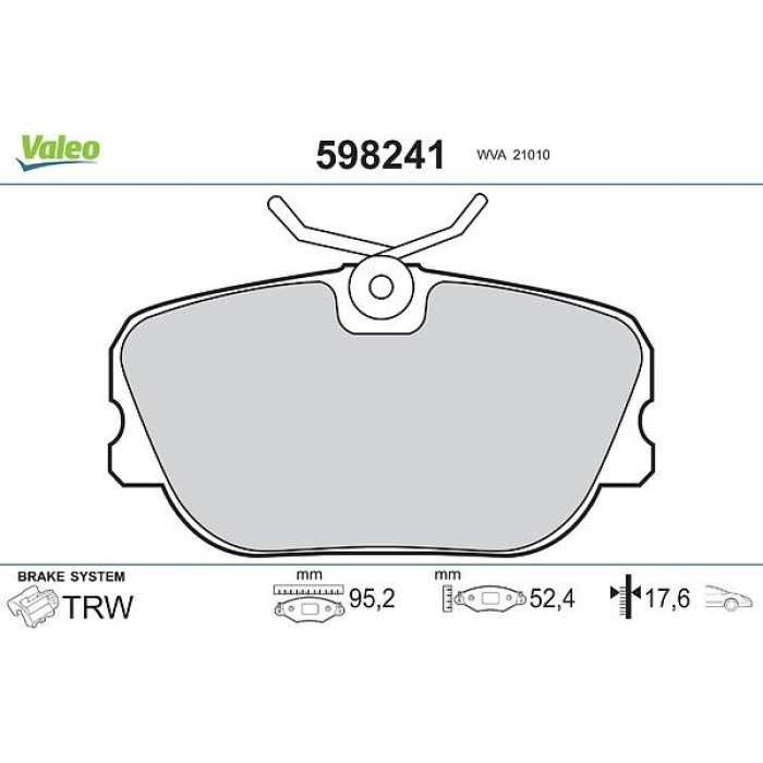 Valeo 598241 Bremsbelagsatz, Scheibenbremse Valeo 598241 Bremsbelagsatz, Scheibenbremse