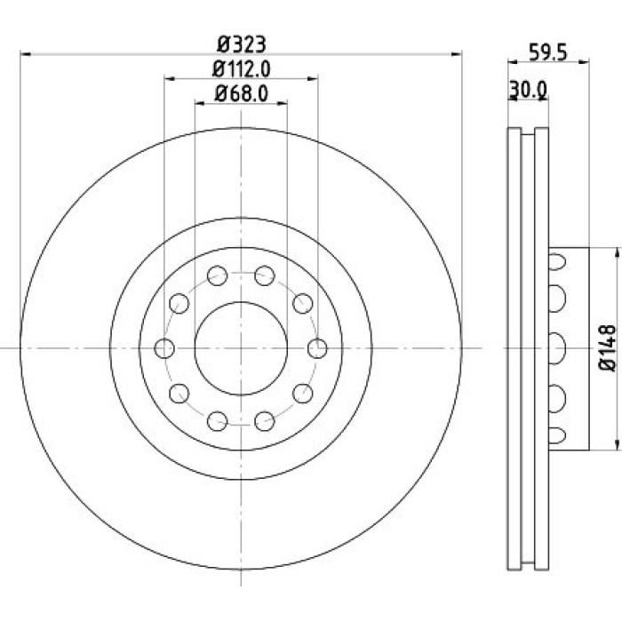 Hella 8DD 355 127-421 Bremsscheibe Pro High Carbon Hella 8DD 355 127-421 Bremsscheibe Pro High Carbon