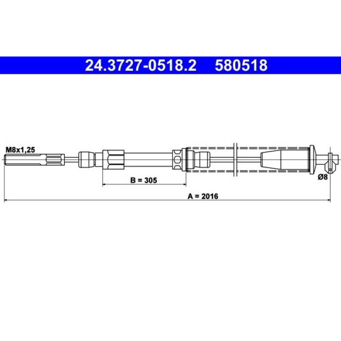 ATE 24.3727-0518.2 Seilzug, Feststellbremse
