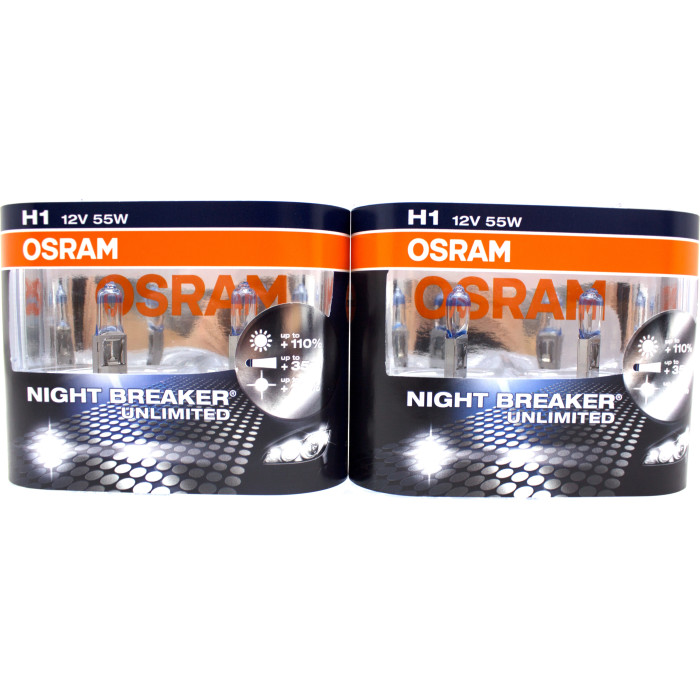 2x Osram 64150NBU-HCB Glühlampe, Scheinwerfer 2X Night Breaker Unlimited H1 (Duo Box) 2x Osram 64150NBU-HCB Glühlampe, Scheinwerfer 2X Night Breaker Unlimited H1 (Duo Box)