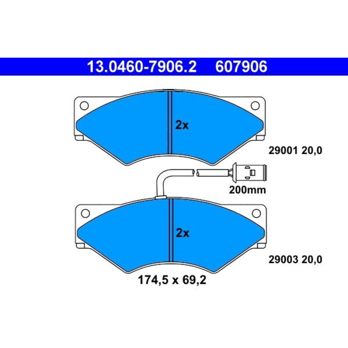 ATE 13.0460-7906.2 Bremsbelagsatz, Scheibenbremse ATE 13.0460-7906.2 Bremsbelagsatz, Scheibenbremse
