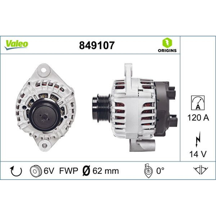 Valeo 849107 Generator ORIGINS Valeo 849107 Generator ORIGINS