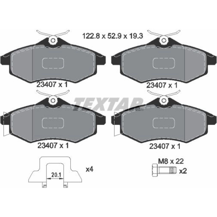 Textar 2340702 Bremsbelagsatz, Scheibenbremse Q+ Textar 2340702 Bremsbelagsatz, Scheibenbremse Q+