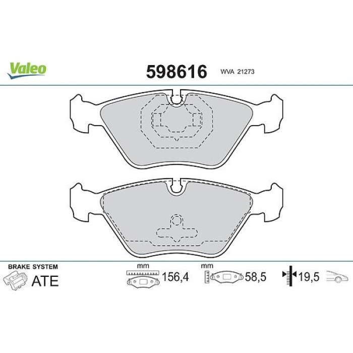 Valeo 598616 Bremsbelagsatz, Scheibenbremse